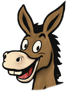 Haulin’ Ass Junk Removal donkey mascot logo.