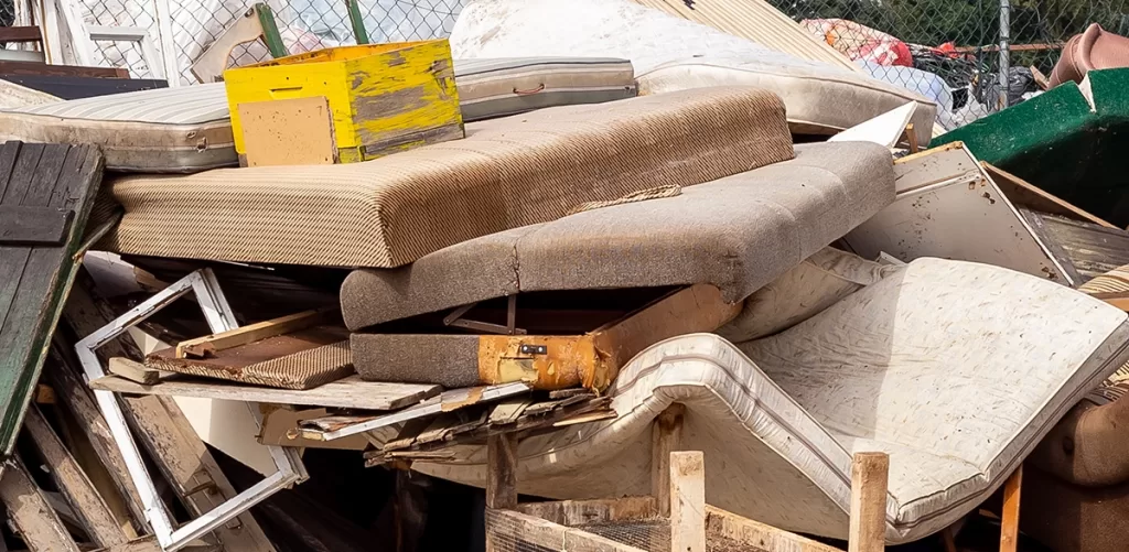 Pile of old mattresses ready for junk removal and disposal service in Canton GA